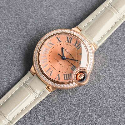 Cartier 18K Gold 28/33/36MM for Your Choice Imported Movement Pink Watch